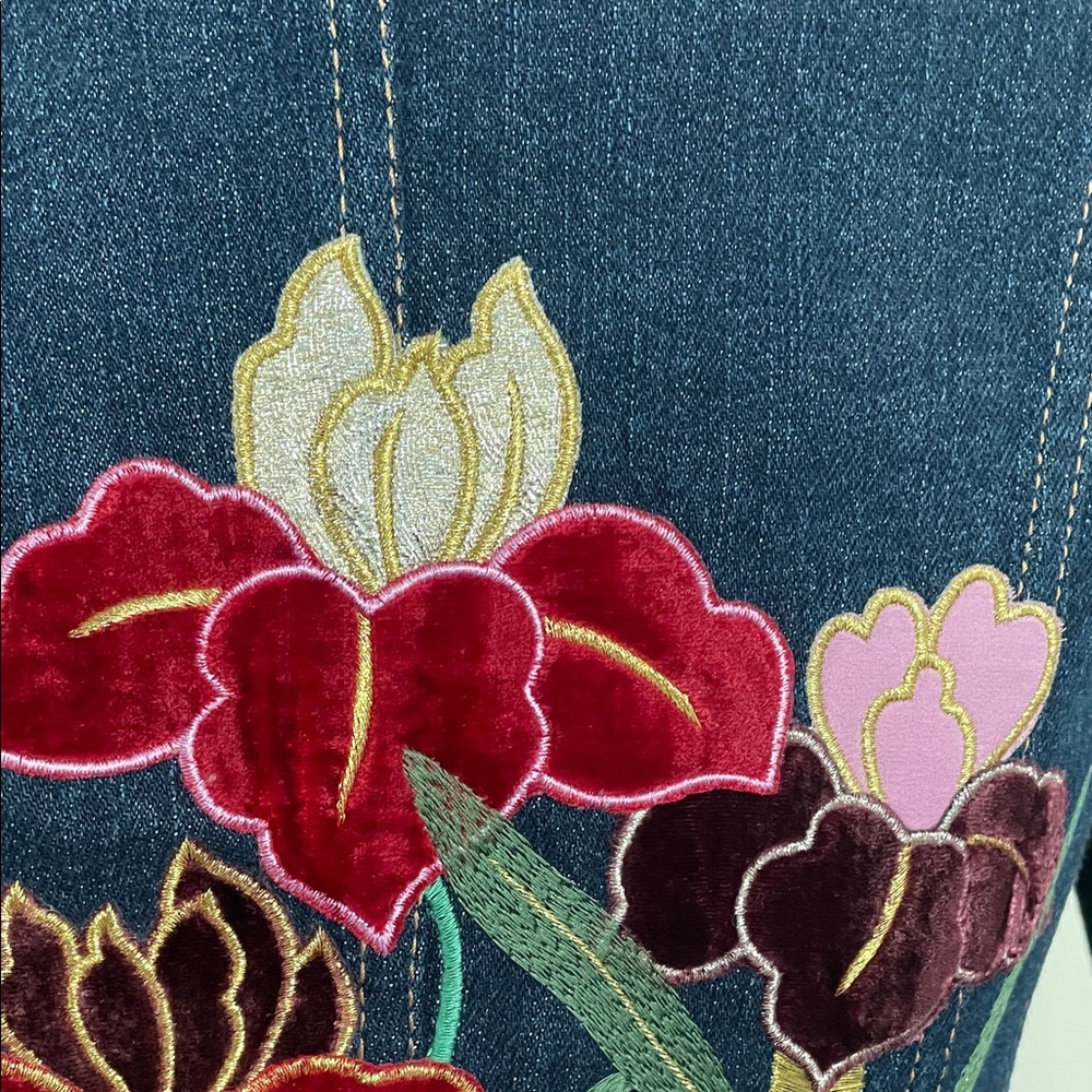 CHRISTIAN DIOR BOUTIQUE Embroidered Heart Pocket Denim Jacket - Picture 12 of 16